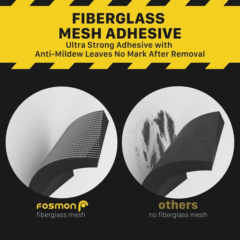 Fosmon Garage Wall Protector for Car Doors (4 Packs), 3/4" Ultra Thick Garage Wall Bumper Guard with EVA Foam (Up to 300LB Impact) and Mesh Self Adhesive Padding for Warehouse Parking Assist- Black - Image 5